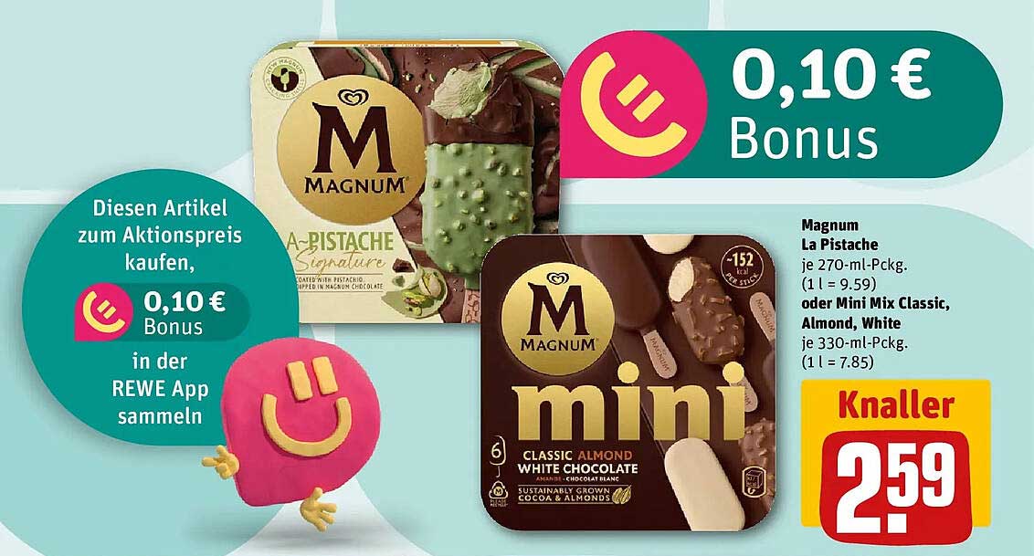 Magnum La Pistache oder Mini Mix Classic, Almond, White