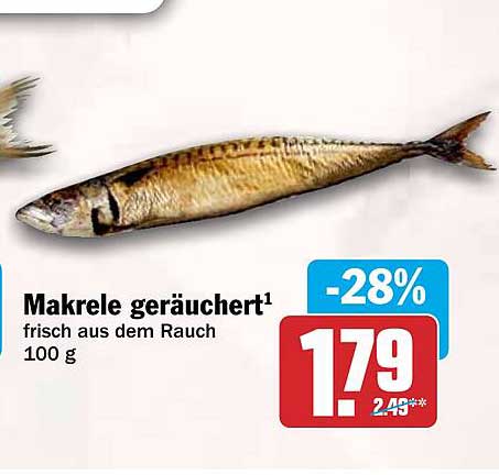 Makrele geräuchert¹ frisch aus dem Rauch 100 g