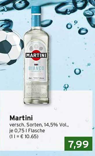 Martini versch. Sorten, 14,5% Vol., je 0,75 l Flasche (1 l = € 10.65)