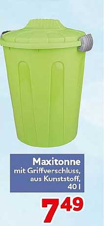 Maxitonne mit Griffverschluss, aus Kunststoff, 40 l
