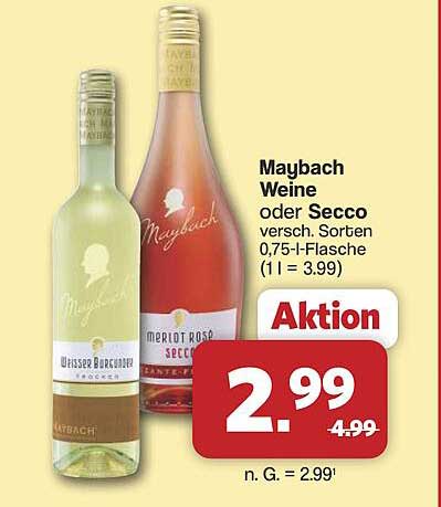 Maybach Weine oder Secco versch. Sorten 0,75-l-Flasche