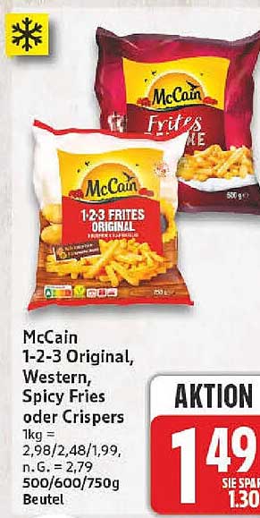 McCain 1-2-3 Original, Western, Spicy Fries oder Crispers