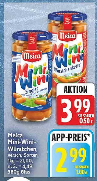 Meica Mini-Wini-Würstchen versch. Sorten 380g Glas