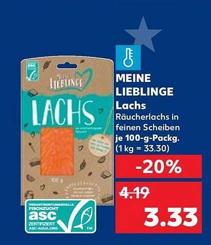 MEINE LIEBLINGE Lachs Räucherlachs in feinen Scheiben je 100-g-Pack. (1 kg = 33.30)