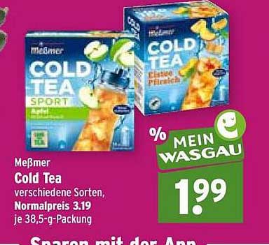 Meßmer Cold Tea verschiedene Sorten, Normalpreis 3.19 je 38,5-g-Packung