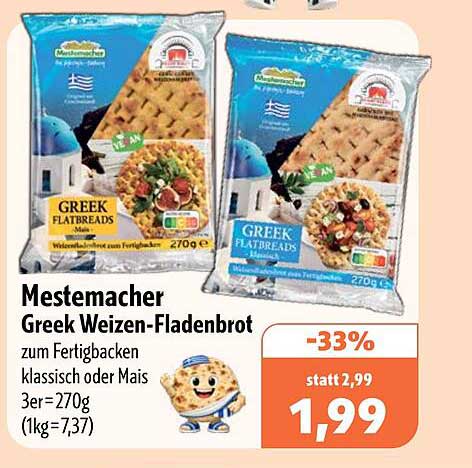 Mestemacher Greek Weizen-Fladenbrot