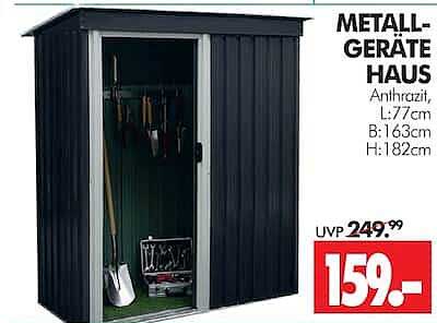 METALL-GERÄTE HAUS Anthrazit, L:77cm B:163cm H:182cm