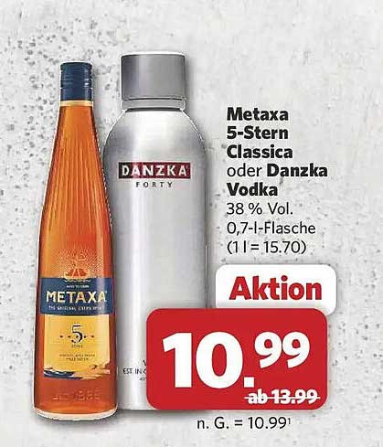 Metaxa 5-Stern Classica oder Danzka Vodka