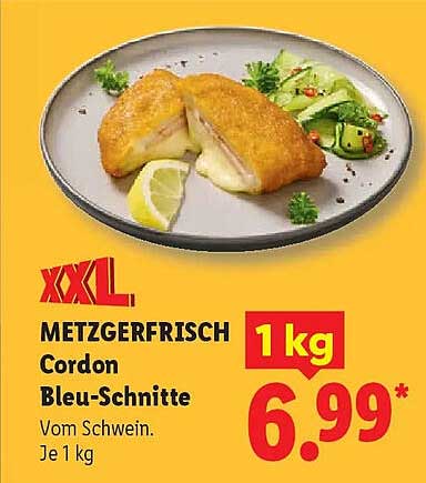 METZGERFRISCH Cordon Bleu-Schnitte Vom Schwein. Je 1 kg