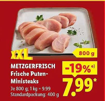 METZGERFRISCH Frische Puten-Ministeaks