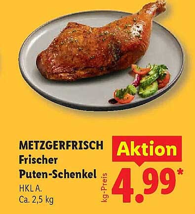 METZGERFRISCH Frischer Puten-Schenkel HKL A. Ca. 2,5 kg