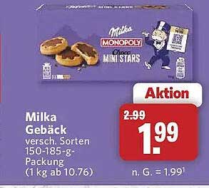 Milka Gebäck versch. Sorten 150-185-g-Packung (1 kg ab 10.76)