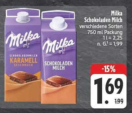 Milka Schokoladen Milch verschiedene Sorten 750 ml Packung