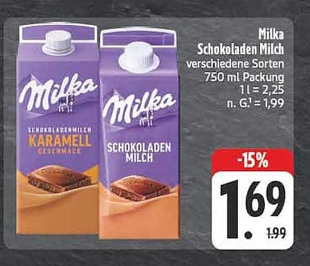 Milka Schokoladen Milch verschiedene Sorten 750 ml Packung