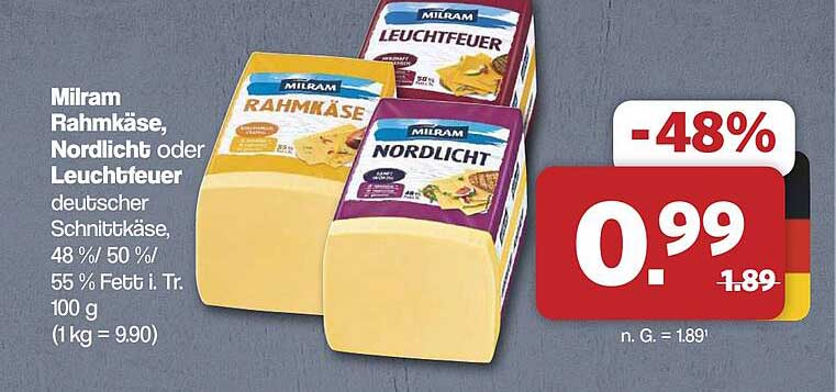 Milram Rahmkäse, Nordlicht oder Leuchtfeuer