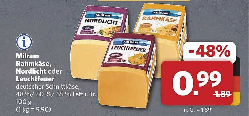 Milram Rahmkäse, Nordlicht oder Leuchtfeuer