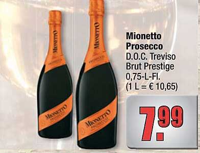 Mionetto Prosecco D.O.C. Treviso Brut Prestige 0,75-L-Fl. (1 L = € 10,65)