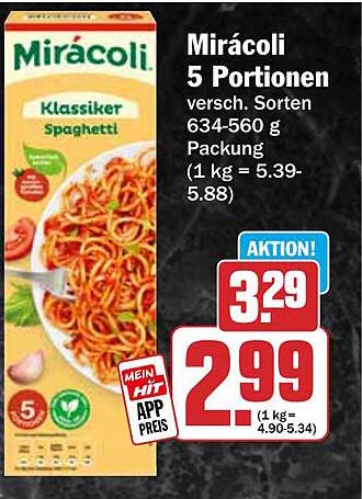 Mirácoli 5 Portionen versch. Sorten 634-560 g Packung