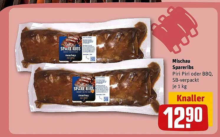 Mischau Spareribs Piri Piri oder BBQ, SB-verpackt je 1 kg