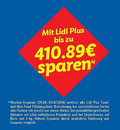Mit Lidl Plus bis zu 410.89€ sparen