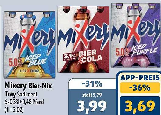 Mixery Bier-Mix Tray Sortiment 6x0,33l+0,48 Pfand (1l= 2,02)