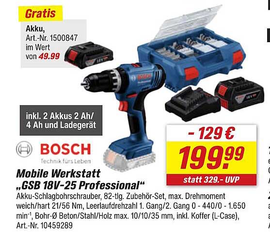 Mobile Werkstatt „GSB 18V-25 Professional“
