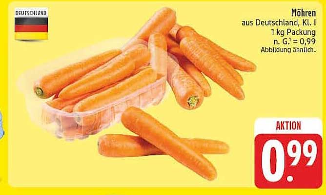 Möhren aus Deutschland, Kl. I 1 kg Packung