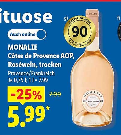 MONALIE Côtes de Provence AOP, Roséwein, trocken