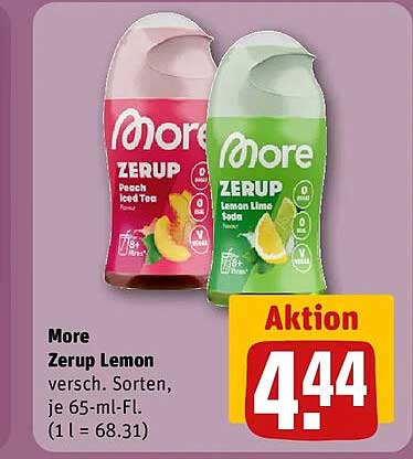 More Zerup Lemon versch. Sorten, je 65-ml-Fl. (1 l = 68.31)
