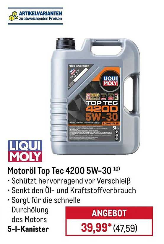 Motoröl Top Tec 4200 5W-30 5-l-Kanister