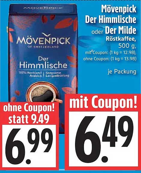 Mövenpick Der Himmlische oder Der Milde Röstkaffee, 500 g