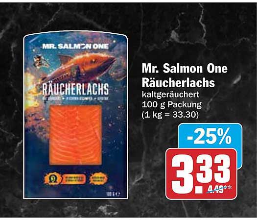 Mr. Salmon One Räucherlachs kaltgeräuchert 100 g Packung