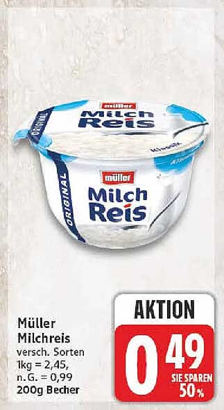 Müller Milchreis versch. Sorten 200g Becher