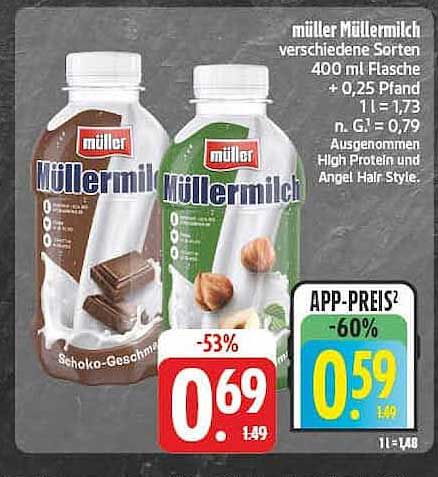 müller Müllermilch verschiedene Sorten