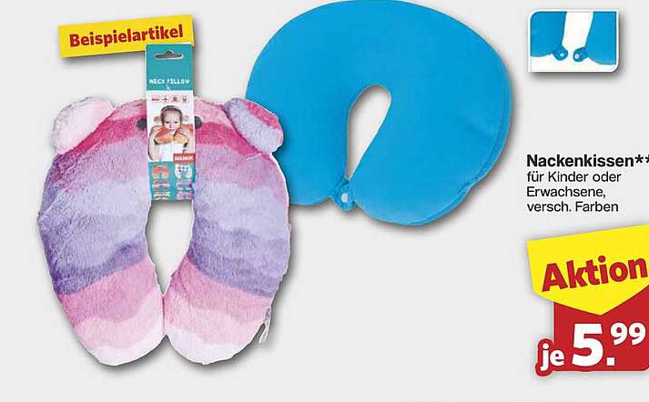Nackenkissen** für Kinder oder Erwachsene, versch. Farben