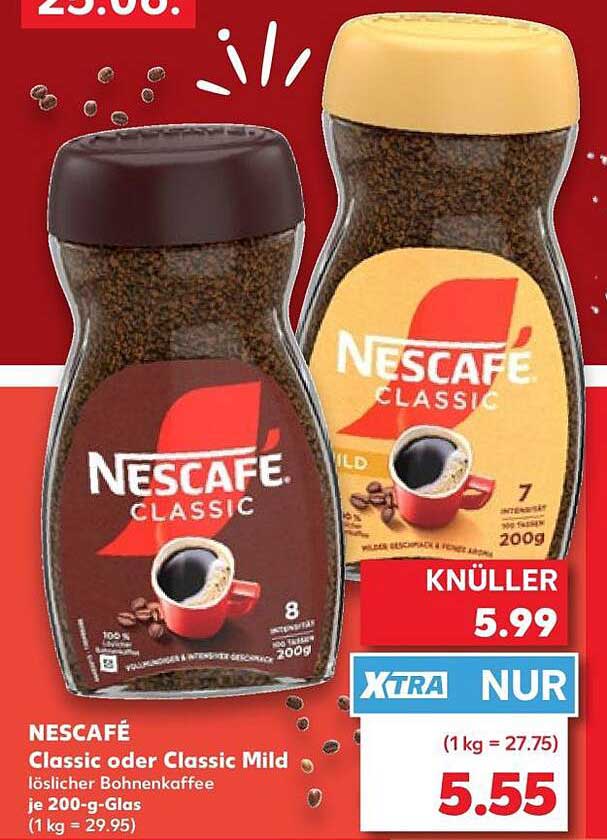 NESCAFÉ Classic oder Classic Mild Löslicher Bohnenkaffee je 200-g-Glas