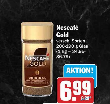 Nescafé Gold versch. Sorten 200-190 g Glas (1 kg = 34.95-36.79)