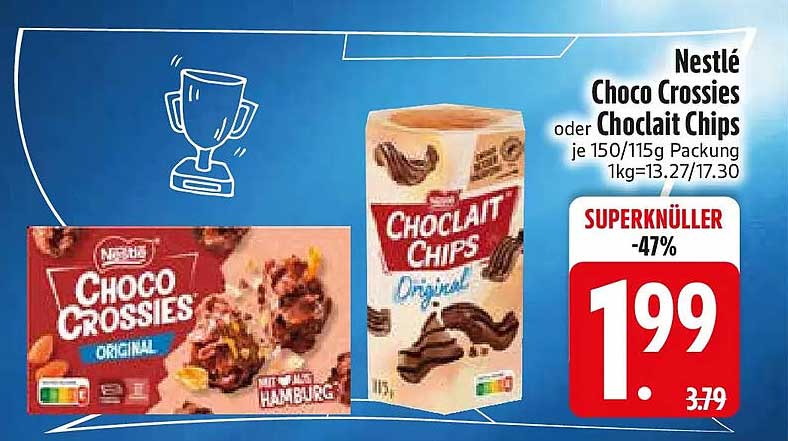 Nestlé Choco Crossies oder Choclait Chips