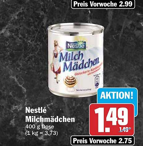 Nestlé Milchmädchen 400 g Dose (1 kg = 3.73)