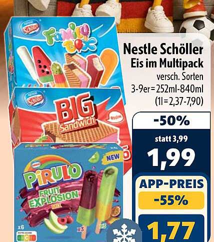 Nestle Schöller Eis im Multipack versch. Sorten 3-9er=252ml-840ml (1l=2,37-7,90)
