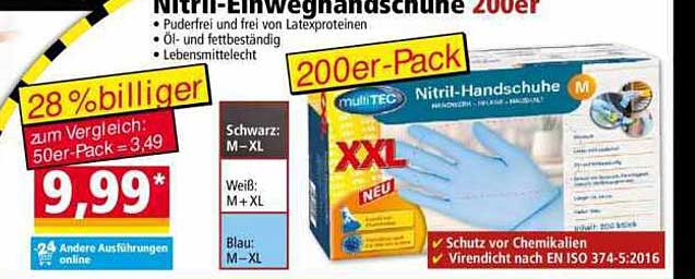Nitril-Einweghandschuhe 200er