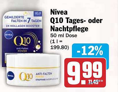 Nivea Q10 Tages- oder Nachtpflege 50 ml Dose (1 l = 199.80)