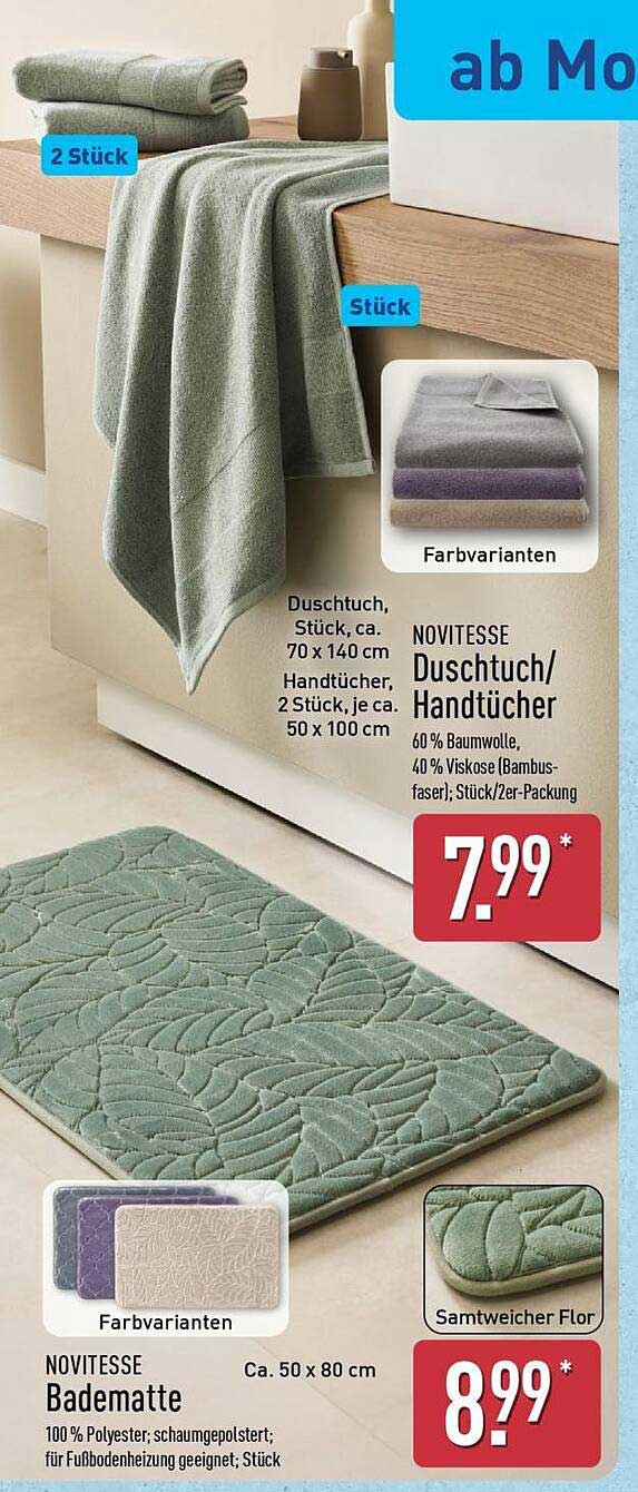 NOVITESSE Duschtuch/Handtücher