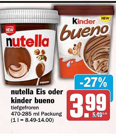 nutella Eis oder kinder bueno