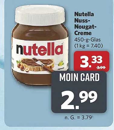 Nutella Nuss-Nougat-Creme 450-g-Glas (1 kg = 7.40)