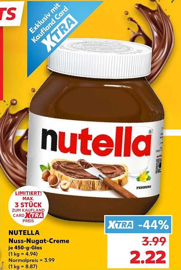 NUTELLA Nuss-Nugat-Creme je 450-g-Glas