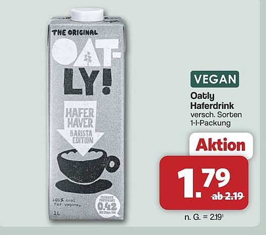 Oatly Haferdrink versch. Sorten 1l-Packung