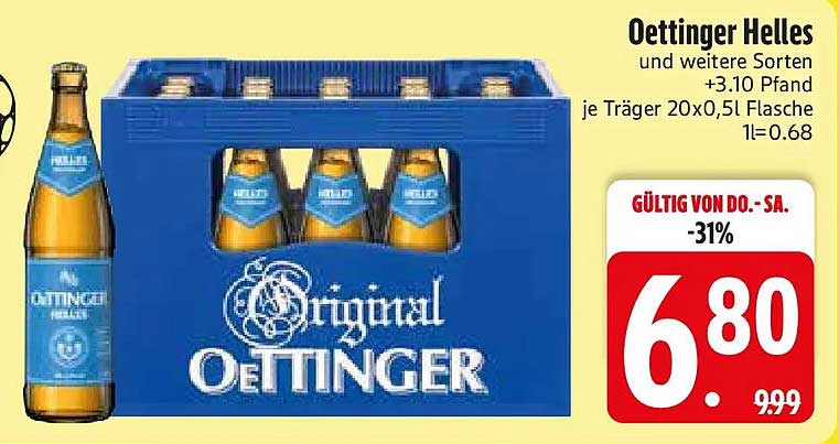 Oettinger Helles und weitere Sorten