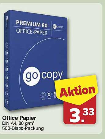 Office Paper DIN A4, 80 g/m² 500-Blatt-Packung
