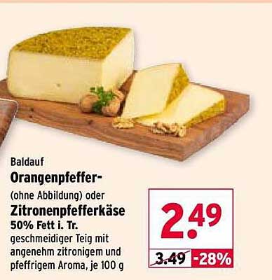 Orangenpfeffer- (ohne Abbildung) oder Zitronenpfefferkäse